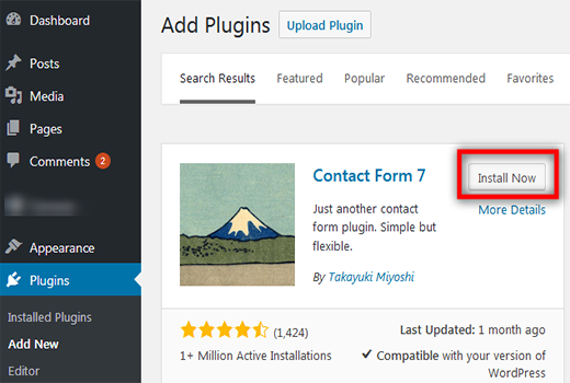 install wordpress plugin