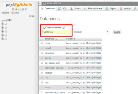 build a WordPress WebSite with phpmyadmin