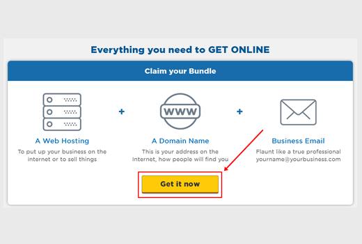 How to start a blog with hostgator Get it Now button