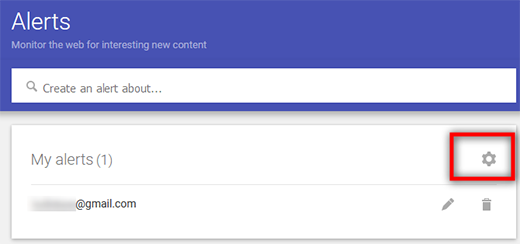 google alerts setting